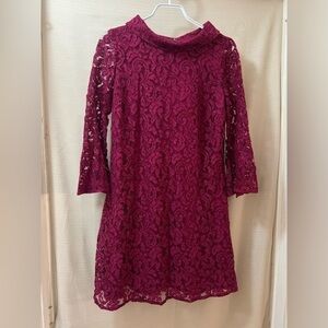 Eva Mendez Lace midi dress with bow and lace detail size small